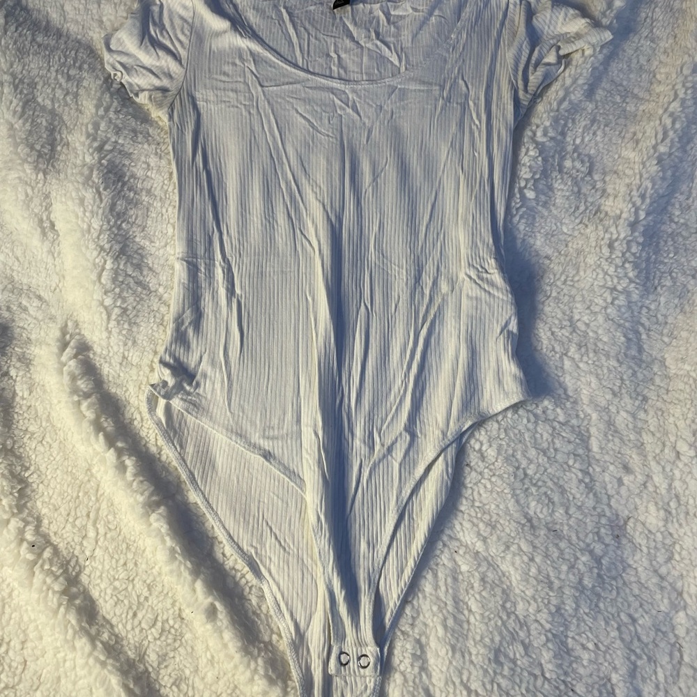 White cheeky body suit